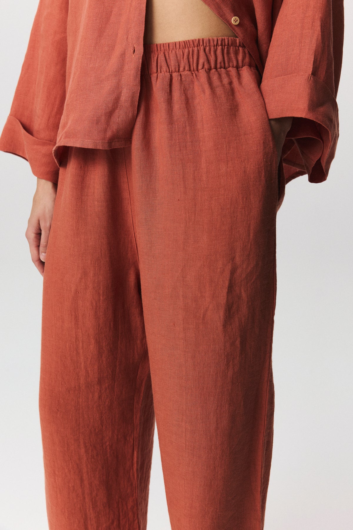 Flora Keten Cepli Pantolon