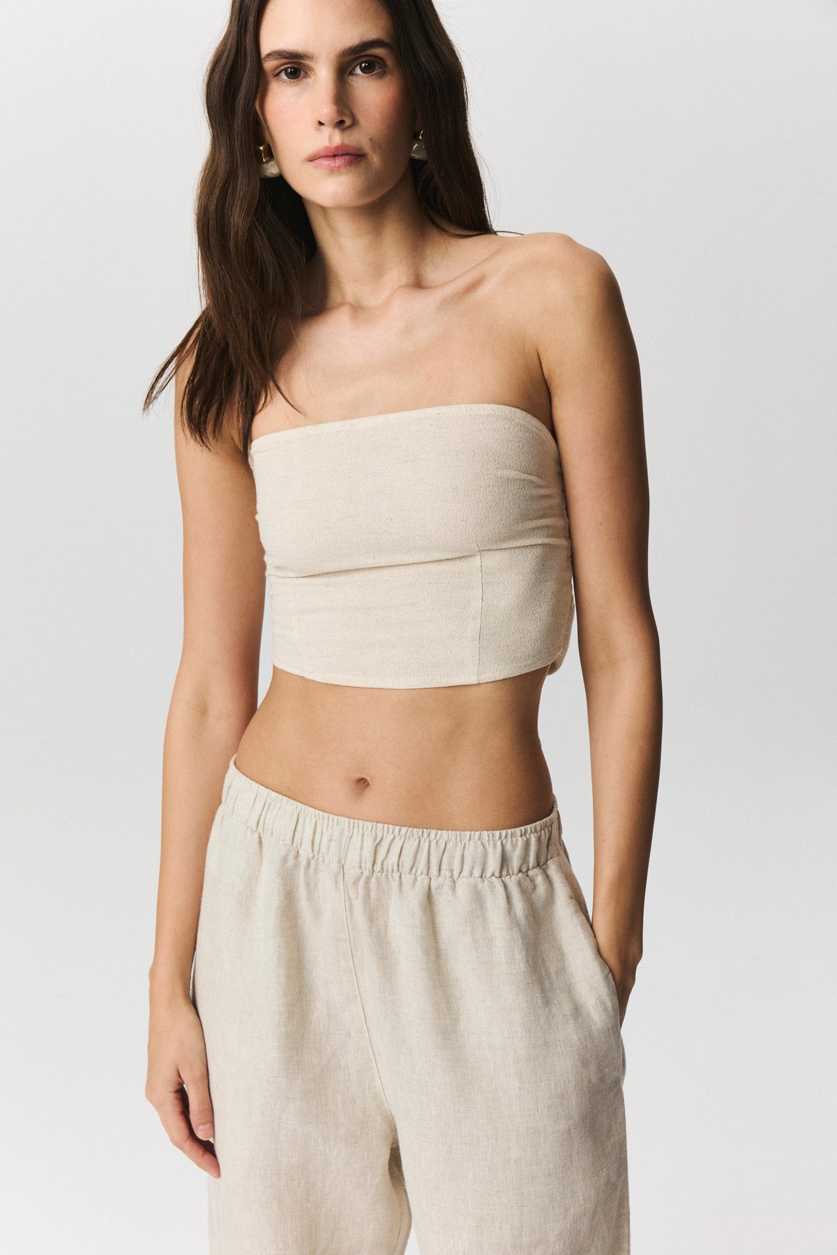 Flora Keten Cepli Pantolon